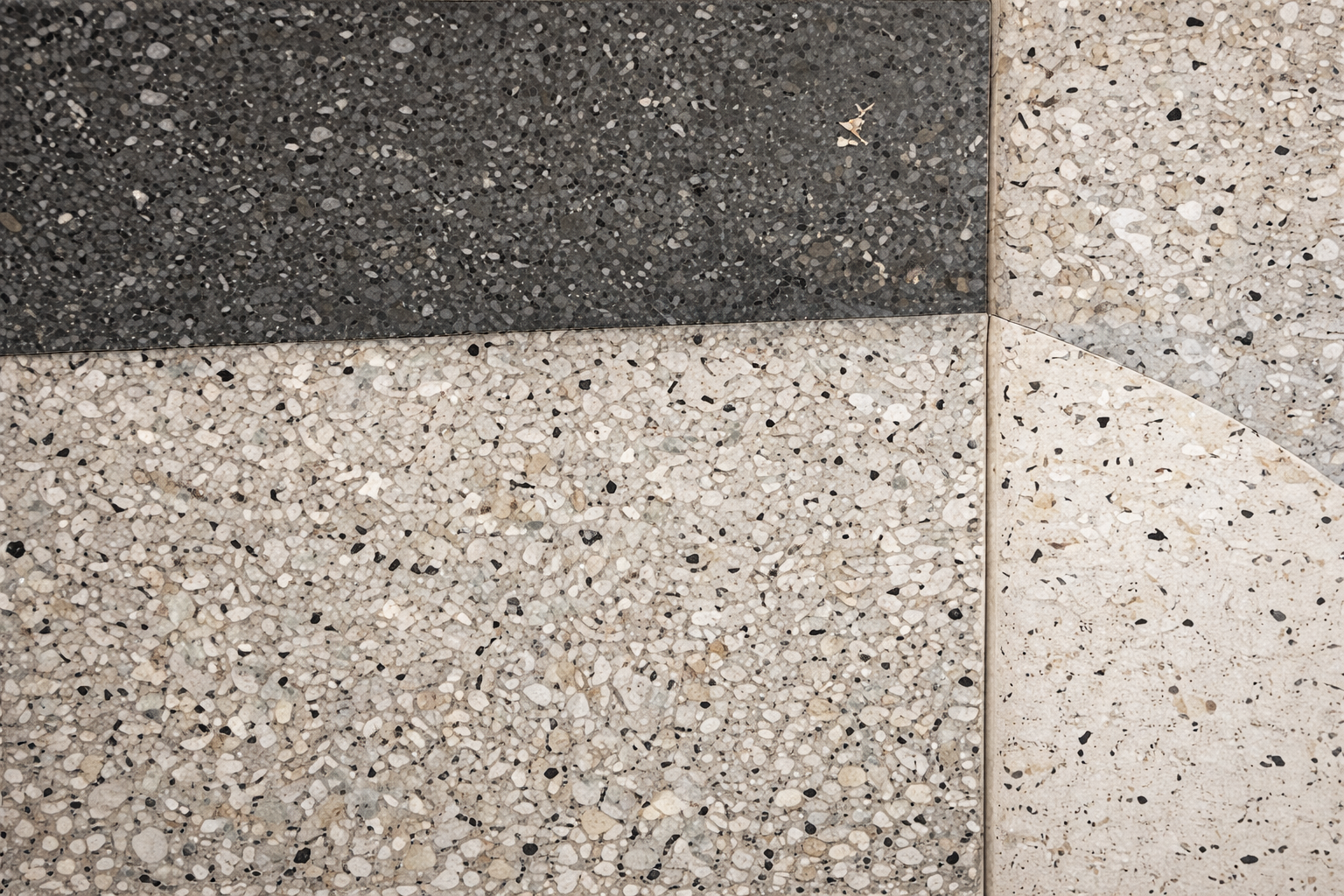 Detail van gepolijst terrazzo oppervlak